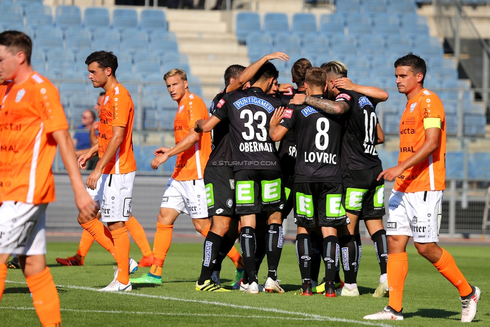 Sturm Graz - Hartberg
Oesterreichische Fussball Bundesliga, 1. Runde, SK Sturm Graz - TSV Hartberg, Stadion Liebenau Graz, 28.07.2018. 

Foto zeigt Raphael Obermair (Sturm), Sandi Lovric (Sturm) und Peter Zulj (Sturm)
Schlüsselwörter: torjubel