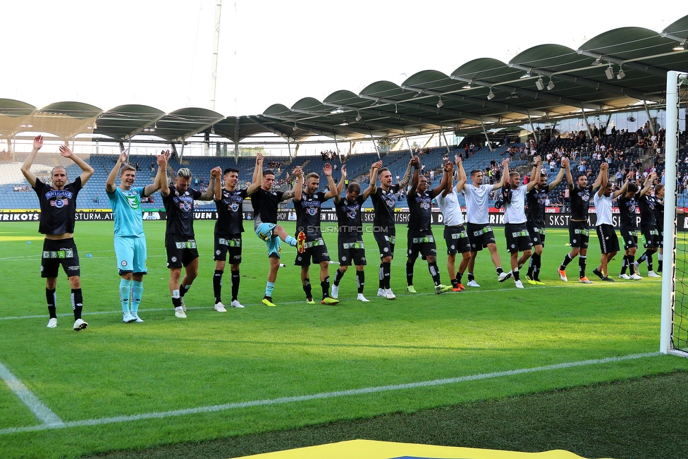 Sturm Graz - Hartberg
Oesterreichische Fussball Bundesliga, 1. Runde, SK Sturm Graz - TSV Hartberg, Stadion Liebenau Graz, 28.07.2018. 

Foto zeigt die Mannschaft von Sturm
Schlüsselwörter: jubel