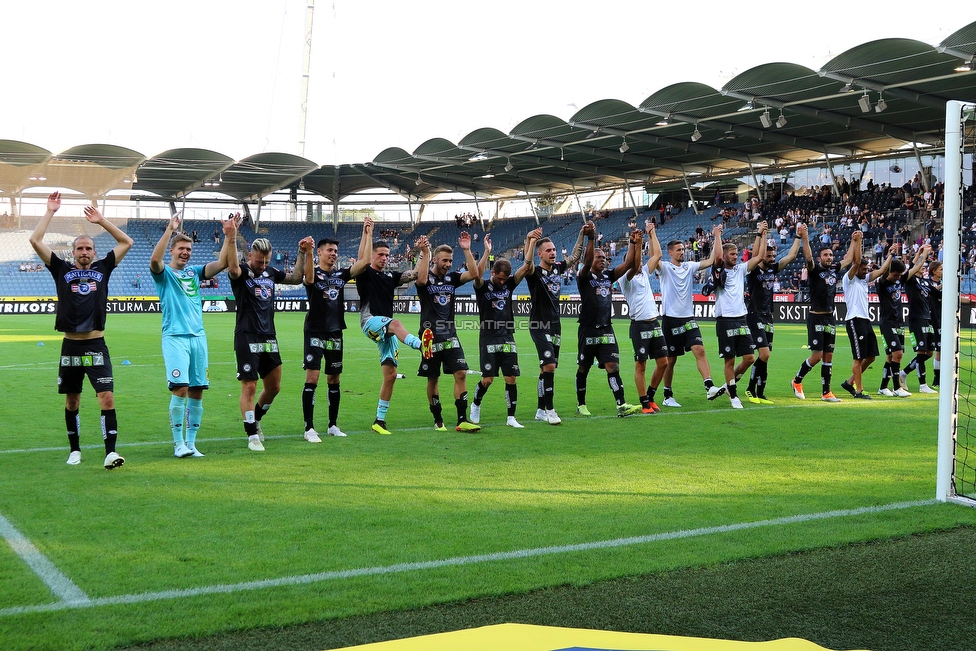 Sturm Graz - Hartberg
Oesterreichische Fussball Bundesliga, 1. Runde, SK Sturm Graz - TSV Hartberg, Stadion Liebenau Graz, 28.07.2018. 

Foto zeigt die Mannschaft von Sturm
Schlüsselwörter: jubel