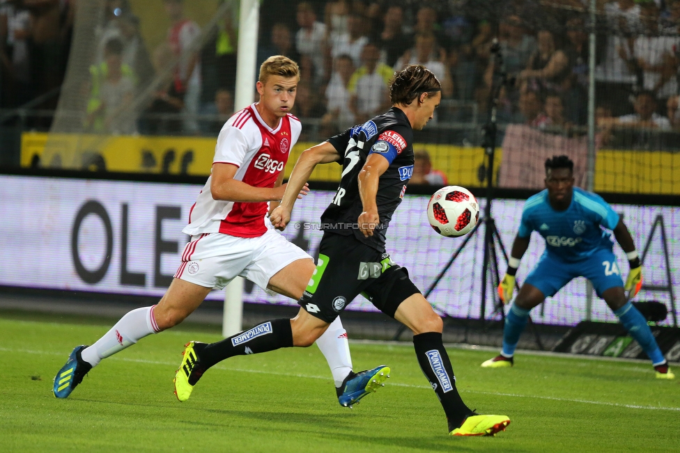 Sturm Graz - Ajax Amsterdam
UEFA Champions League Qualifikation 2. Runde, SK Sturm Graz - Ajax Amsterdam, Stadion Liebenau Graz, 01.08.2018. 

Foto zeigt Stefan Hierlaender (Sturm)
