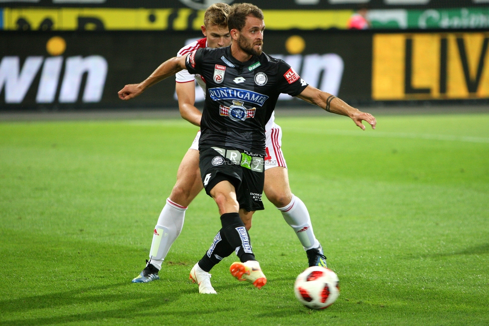 Sturm Graz - Ajax Amsterdam
UEFA Champions League Qualifikation 2. Runde, SK Sturm Graz - Ajax Amsterdam, Stadion Liebenau Graz, 01.08.2018. 

Foto zeigt Philipp Huspek (Sturm)
