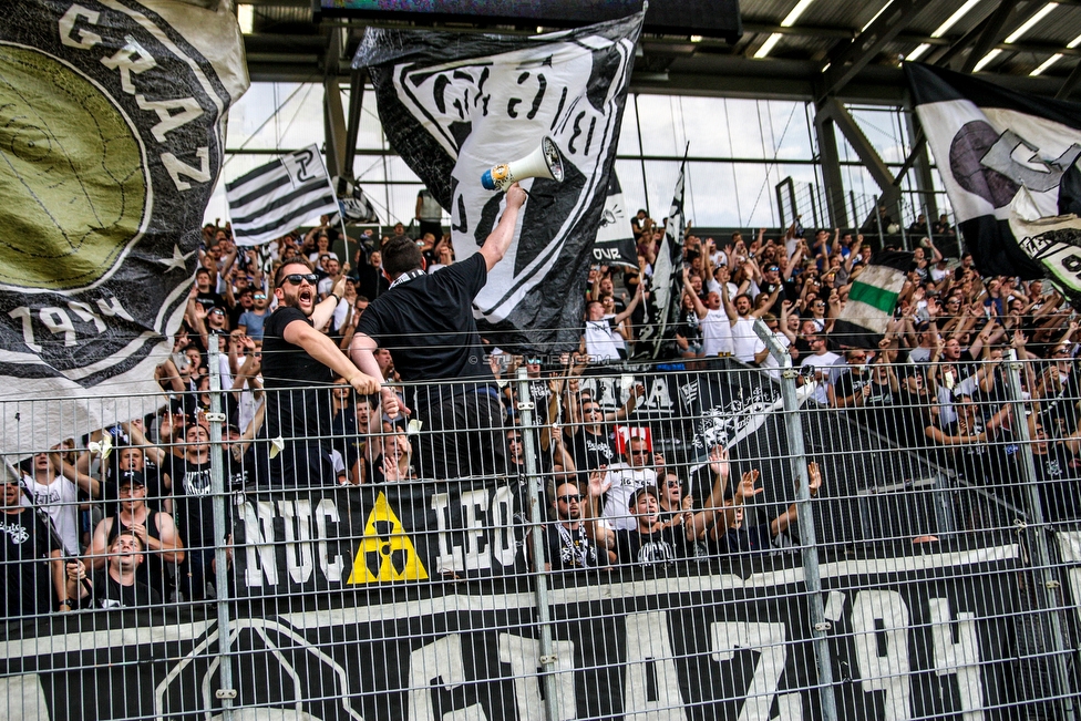 Innsbruck - Sturm Graz
Oesterreichische Fussball Bundesliga, 2. Runde, FC Wacker Innsbruck - SK Sturm Graz, Tivoli Neu Innsbruck, 04.08.2018. 

Foto zeigt Fans von Sturm
