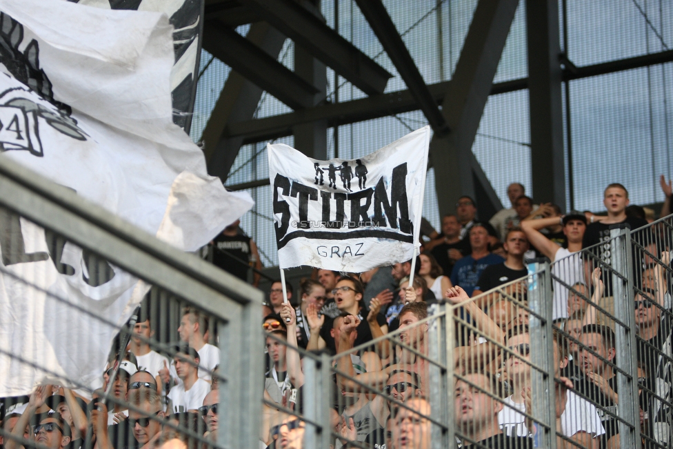 Innsbruck - Sturm Graz
Oesterreichische Fussball Bundesliga, 2. Runde, FC Wacker Innsbruck - SK Sturm Graz, Tivoli Neu Innsbruck, 04.08.2018. 

Foto zeigt Fans von Sturm
