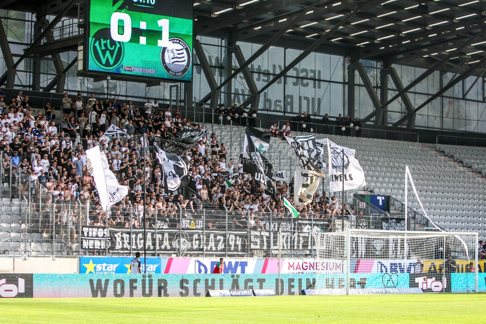 Innsbruck - Sturm Graz
Oesterreichische Fussball Bundesliga, 2. Runde, FC Wacker Innsbruck - SK Sturm Graz, Tivoli Neu Innsbruck, 04.08.2018. 

Foto zeigt Fans von Sturm
