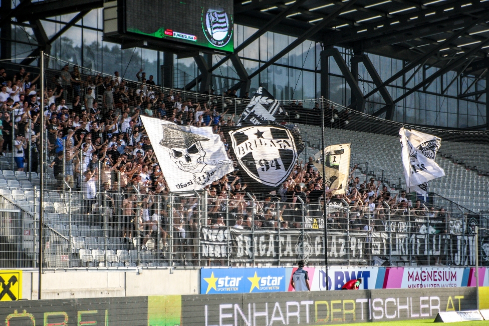 Innsbruck - Sturm Graz
Oesterreichische Fussball Bundesliga, 2. Runde, FC Wacker Innsbruck - SK Sturm Graz, Tivoli Neu Innsbruck, 04.08.2018. 

Foto zeigt Fans von Sturm
