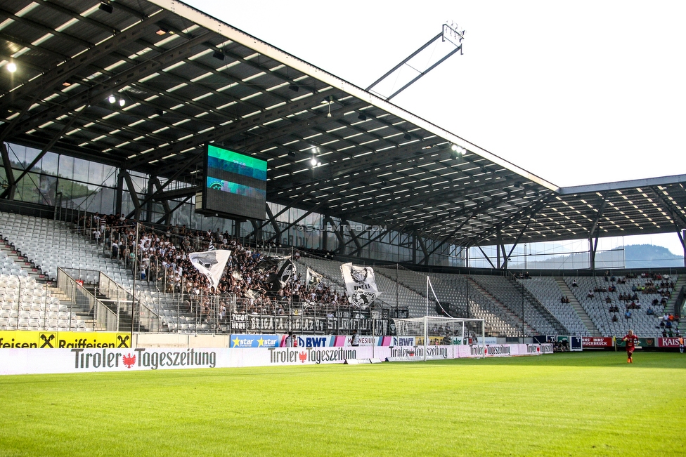 Innsbruck - Sturm Graz
Oesterreichische Fussball Bundesliga, 2. Runde, FC Wacker Innsbruck - SK Sturm Graz, Tivoli Neu Innsbruck, 04.08.2018. 

Foto zeigt Fans von Sturm
