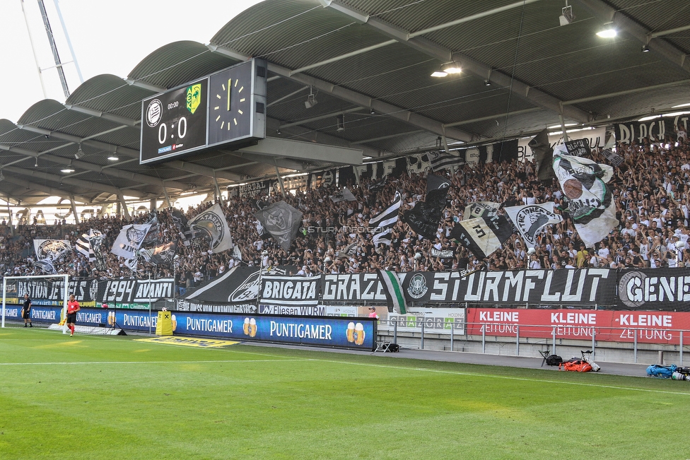 Sturm Graz - Larnaka
UEFA Europa League Qualifikation 3. Runde, SK Sturm Graz - AEK Larnaka, Stadion Liebenau Graz, 09.08.2018. 

Foto zeigt Fans von Sturm
