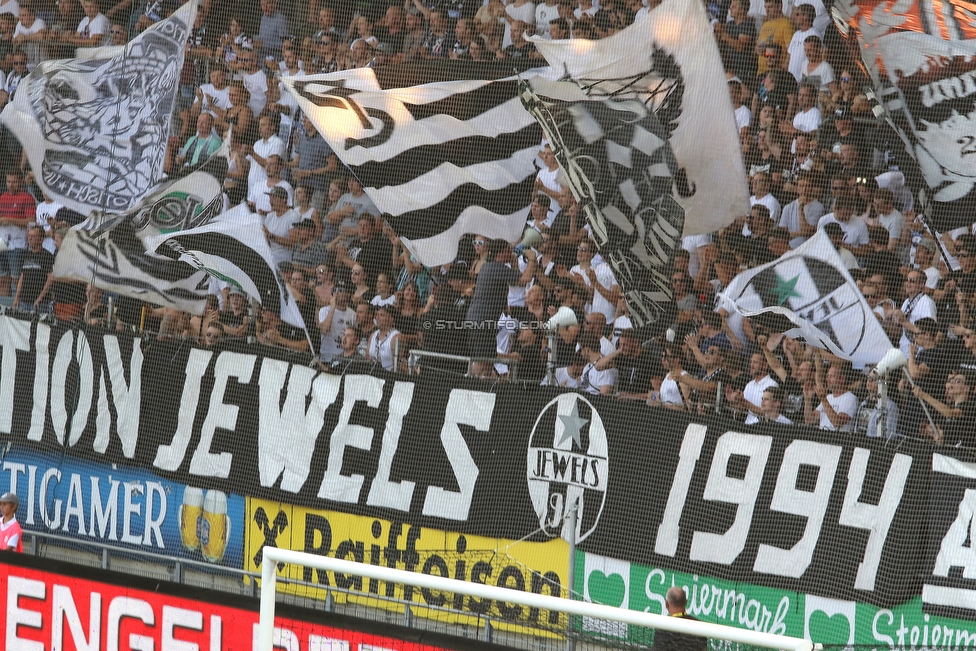 Sturm Graz - Larnaka
UEFA Europa League Qualifikation 3. Runde, SK Sturm Graz - AEK Larnaka, Stadion Liebenau Graz, 09.08.2018. 

Foto zeigt Fans von Sturm
