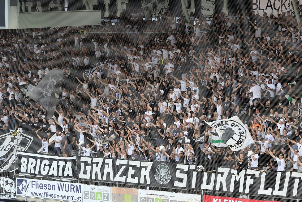 Sturm Graz - Larnaka
UEFA Europa League Qualifikation 3. Runde, SK Sturm Graz - AEK Larnaka, Stadion Liebenau Graz, 09.08.2018. 

Foto zeigt Fans von Sturm
