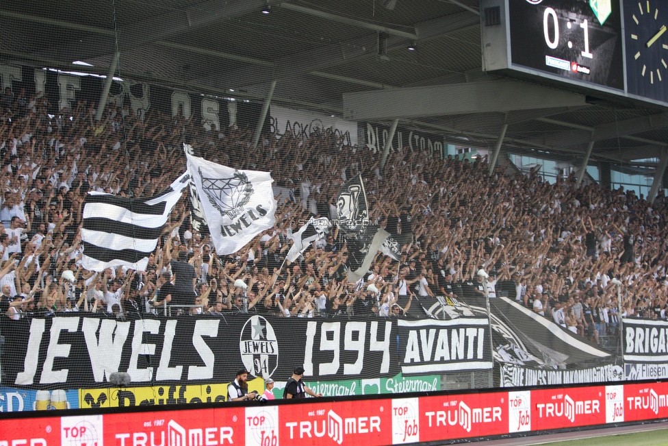 Sturm Graz - Larnaka
UEFA Europa League Qualifikation 3. Runde, SK Sturm Graz - AEK Larnaka, Stadion Liebenau Graz, 09.08.2018. 

Foto zeigt Fans von Sturm
