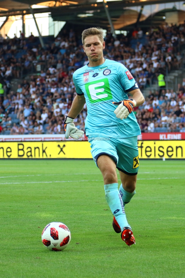 Sturm Graz - Larnaka
UEFA Europa League Qualifikation 3. Runde, SK Sturm Graz - AEK Larnaka, Stadion Liebenau Graz, 09.08.2018. 

Foto zeigt Joerg Siebenhandl (Sturm)
