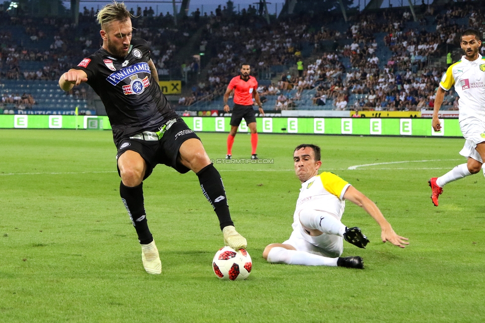 Sturm Graz - Larnaka
UEFA Europa League Qualifikation 3. Runde, SK Sturm Graz - AEK Larnaka, Stadion Liebenau Graz, 09.08.2018. 

Foto zeigt Peter Zulj (Sturm)
