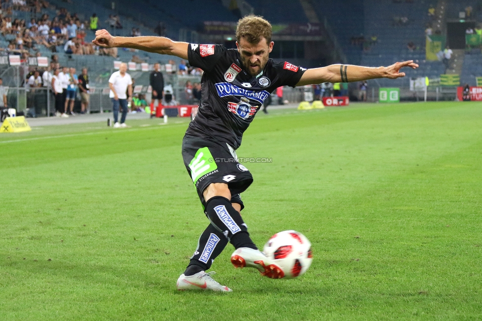 Sturm Graz - Larnaka
UEFA Europa League Qualifikation 3. Runde, SK Sturm Graz - AEK Larnaka, Stadion Liebenau Graz, 09.08.2018. 

Foto zeigt Philipp Huspek (Sturm)
