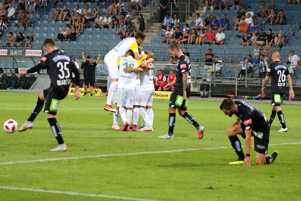 Sturm Graz - Larnaka
UEFA Europa League Qualifikation 3. Runde, SK Sturm Graz - AEK Larnaka, Stadion Liebenau Graz, 09.08.2018. 

Foto zeigt Dario Maresic (Sturm), Daniel Mojsov (Larnaka), Nacho Cases (Larnaka), Acoran (Larnaka), Lukas Spendlhofer (Sturm) und Fabian Koch (Sturm)
Schlüsselwörter: torjubel