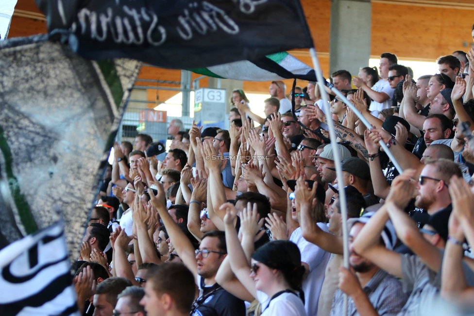 St. Poelten - Sturm Graz
Oesterreichische Fussball Bundesliga, 3. Runde, SKN St. Poelten - SK Sturm Graz, Arena St. Poelten, 12.08.2018. 

Foto zeigt Fans von Sturm
