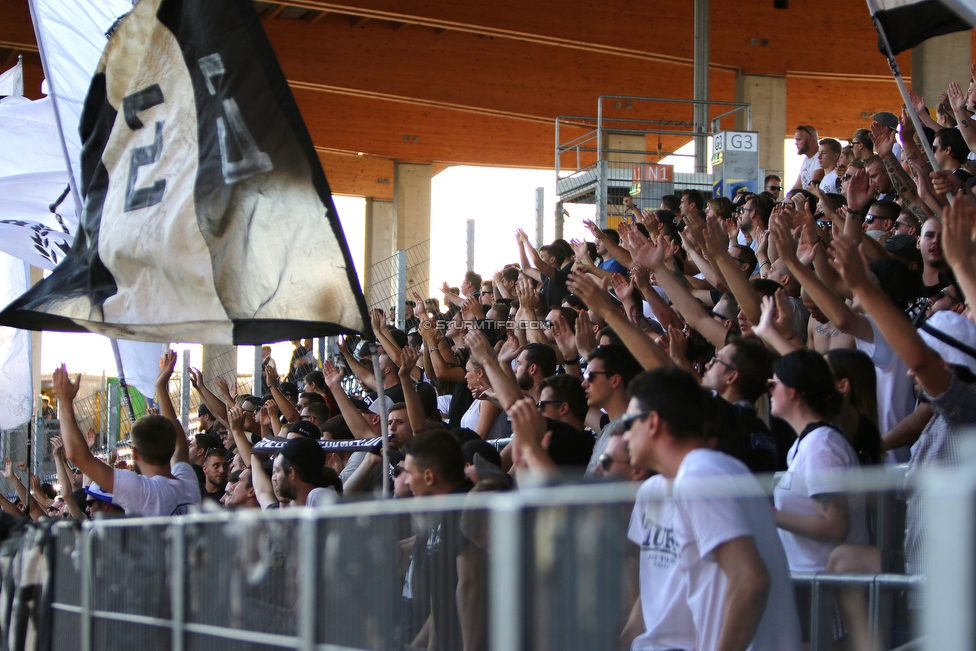 St. Poelten - Sturm Graz
Oesterreichische Fussball Bundesliga, 3. Runde, SKN St. Poelten - SK Sturm Graz, Arena St. Poelten, 12.08.2018. 

Foto zeigt Fans von Sturm
