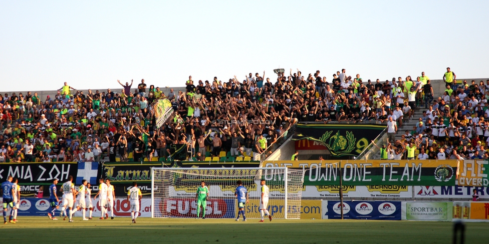 Larnaka - Sturm Graz
UEFA Europa League Qualifikation 3. Runde, AEK Larnaka - SK Sturm Graz, AEK Arena Larnaka, 16.08.2018. 

Foto zeigt Fans von Larnaka
