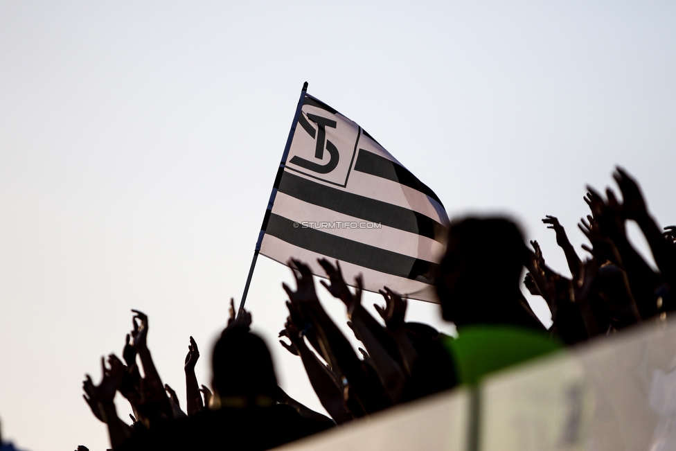 Larnaka - Sturm Graz
UEFA Europa League Qualifikation 3. Runde, AEK Larnaka - SK Sturm Graz, AEK Arena Larnaka, 16.08.2018. 

Foto zeigt Fans von Sturm
