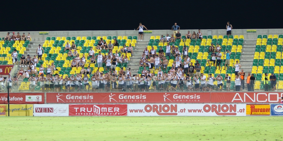 Larnaka - Sturm Graz
UEFA Europa League Qualifikation 3. Runde, AEK Larnaka - SK Sturm Graz, AEK Arena Larnaka, 16.08.2018. 

Foto zeigt Fans von Sturm
