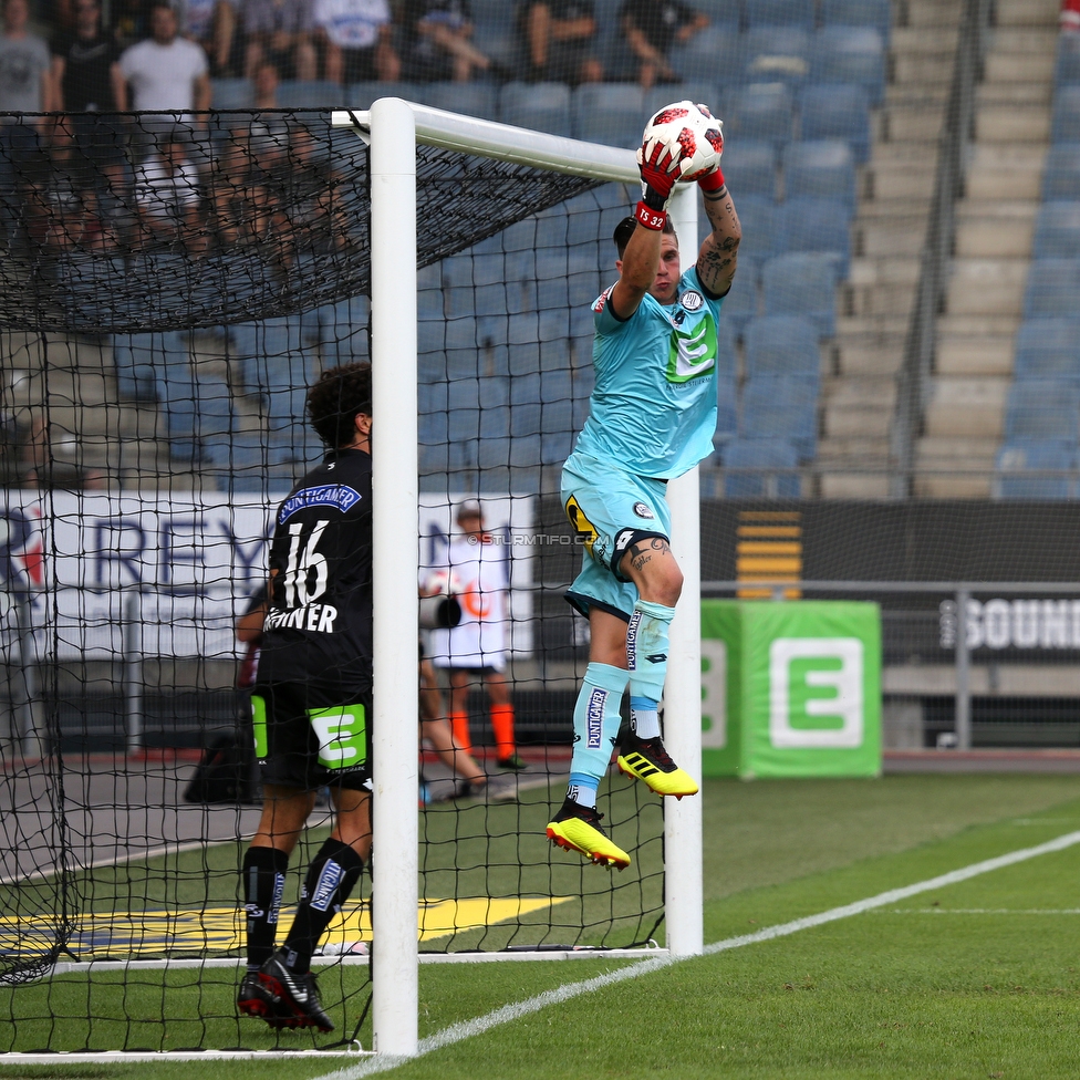 Sturm Graz - Altach
Oesterreichische Fussball Bundesliga, 1. Runde, SK Sturm Graz - SC Rheindorf Altach, Stadion Liebenau Graz, 19.08.2018. 

Foto zeigt Philipp Hosiner (Sturm) und Tobias Schuetzenauer (Sturm)
