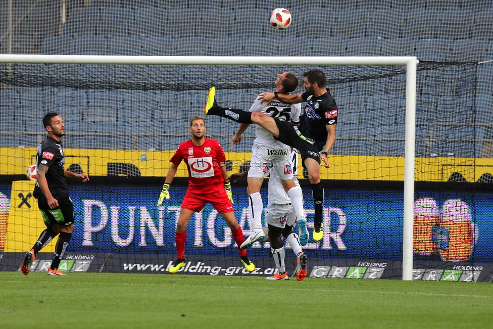 Sturm Graz - Altach
Oesterreichische Fussball Bundesliga, 1. Runde, SK Sturm Graz - SC Rheindorf Altach, Stadion Liebenau Graz, 19.08.2018. 

Foto zeigt Markus Pink (Sturm), Andreas Lukse (Altach), Stefan Hierlaender (Sturm) und Anastasios Avlonitis (Sturm)
