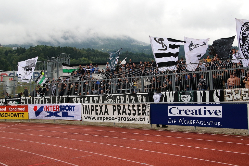 Wolfsberg - Sturm Graz
Oesterreichische Fussball Bundesliga, 5. Runde, Wolfsberger AC - SK Sturm Graz, Lavanttal Arena Wolfsberg, 25.08.2018. 

Foto zeigt Fans von Sturm
