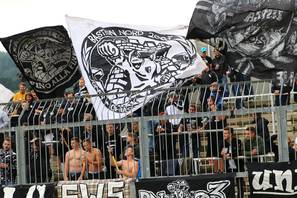 Wolfsberg - Sturm Graz
Oesterreichische Fussball Bundesliga, 5. Runde, Wolfsberger AC - SK Sturm Graz, Lavanttal Arena Wolfsberg, 25.08.2018. 

Foto zeigt Fans von Sturm
