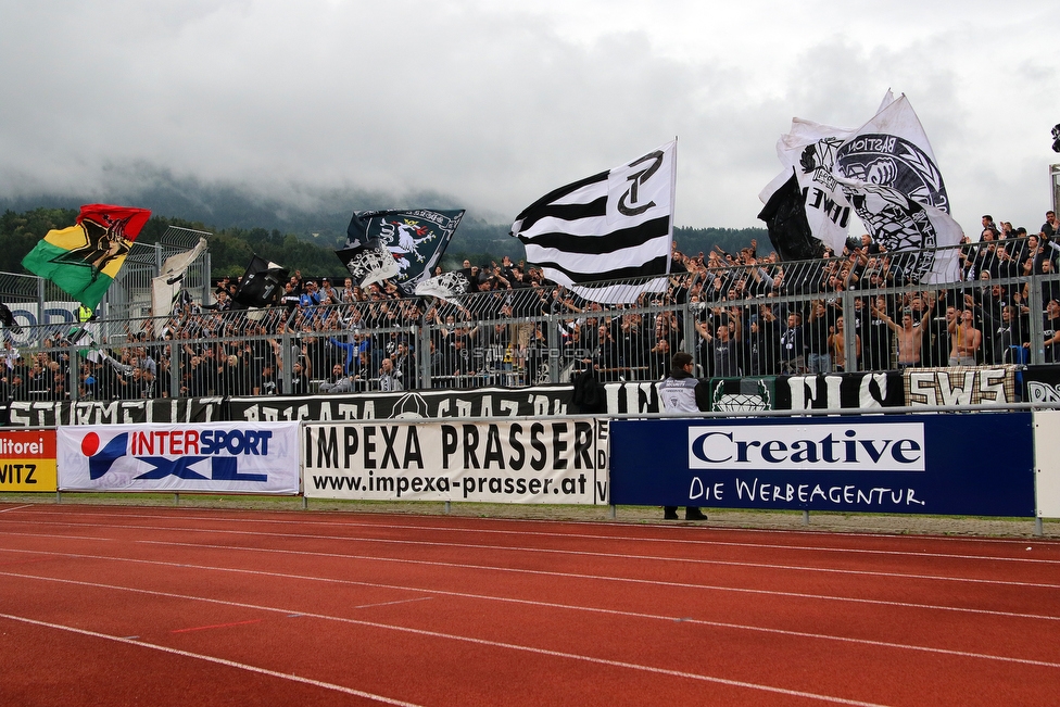 Wolfsberg - Sturm Graz
Oesterreichische Fussball Bundesliga, 5. Runde, Wolfsberger AC - SK Sturm Graz, Lavanttal Arena Wolfsberg, 25.08.2018. 

Foto zeigt Fans von Sturm
