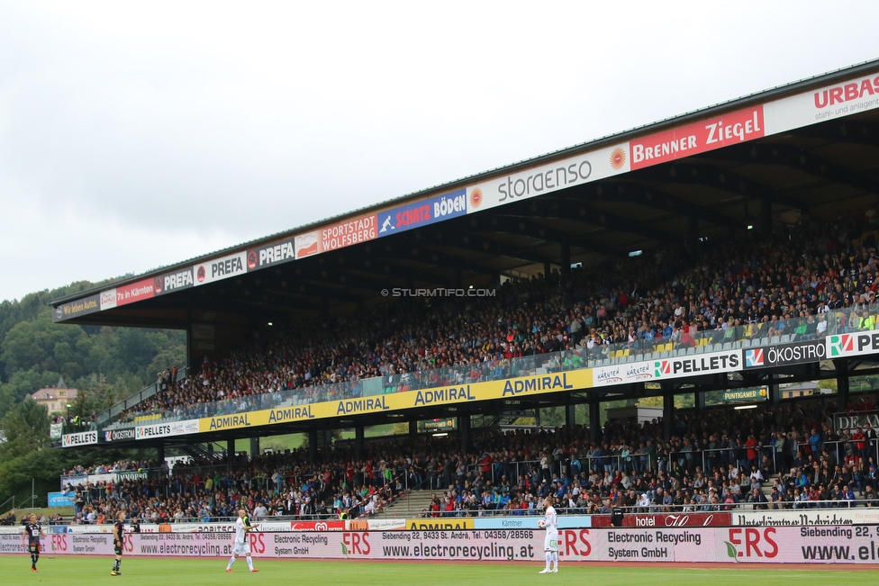 Wolfsberg - Sturm Graz
Oesterreichische Fussball Bundesliga, 5. Runde, Wolfsberger AC - SK Sturm Graz, Lavanttal Arena Wolfsberg, 25.08.2018. 

Foto zeigt Fans von Wolfsberg
