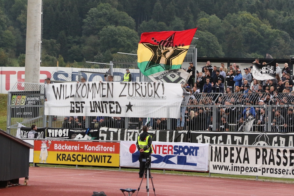 Wolfsberg - Sturm Graz
Oesterreichische Fussball Bundesliga, 5. Runde, Wolfsberger AC - SK Sturm Graz, Lavanttal Arena Wolfsberg, 25.08.2018. 

Foto zeigt Fans von Sturm
