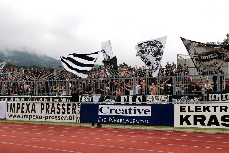 Wolfsberg - Sturm Graz
Oesterreichische Fussball Bundesliga, 5. Runde, Wolfsberger AC - SK Sturm Graz, Lavanttal Arena Wolfsberg, 25.08.2018. 

Foto zeigt Fans von Sturm
