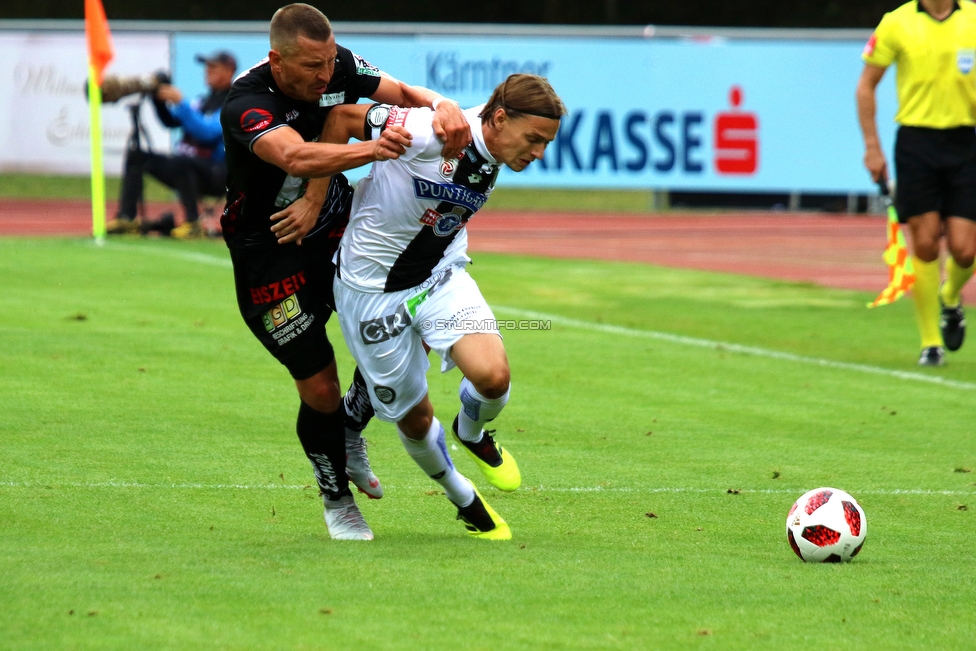 Wolfsberg - Sturm Graz
Oesterreichische Fussball Bundesliga, 5. Runde, Wolfsberger AC - SK Sturm Graz, Lavanttal Arena Wolfsberg, 25.08.2018. 

Foto zeigt Stefan Hierlaender (Sturm)
