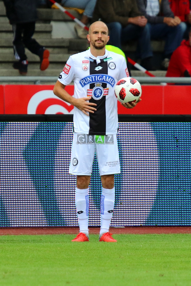 Wolfsberg - Sturm Graz
Oesterreichische Fussball Bundesliga, 5. Runde, Wolfsberger AC - SK Sturm Graz, Lavanttal Arena Wolfsberg, 25.08.2018. 

Foto zeigt Fabian Koch (Sturm)
