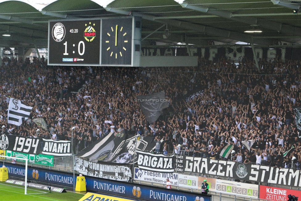 Sturm Graz - Rapid Wien
Oesterreichische Fussball Bundesliga, 6. Runde, SK Sturm Graz - SK Rapid Wien, Stadion Liebenau Graz, 02.09.2018. 

Foto zeigt Fans von Sturm
