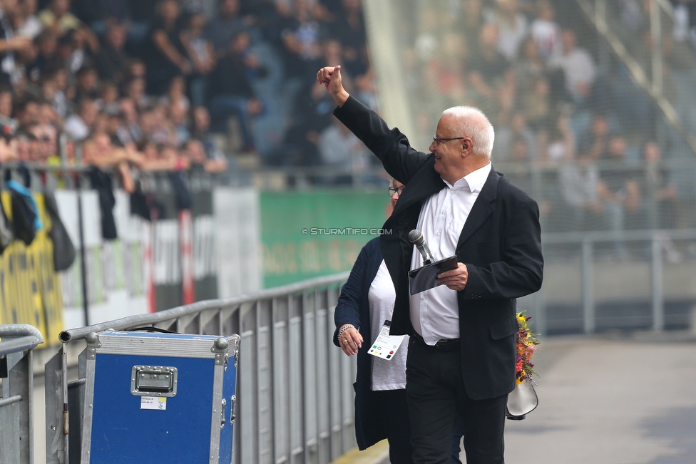 Sturm Graz - Rapid Wien
Oesterreichische Fussball Bundesliga, 6. Runde, SK Sturm Graz - SK Rapid Wien, Stadion Liebenau Graz, 02.09.2018. 

Foto zeigt Ludwig Krentl (Stadionsprecher Sturm)
