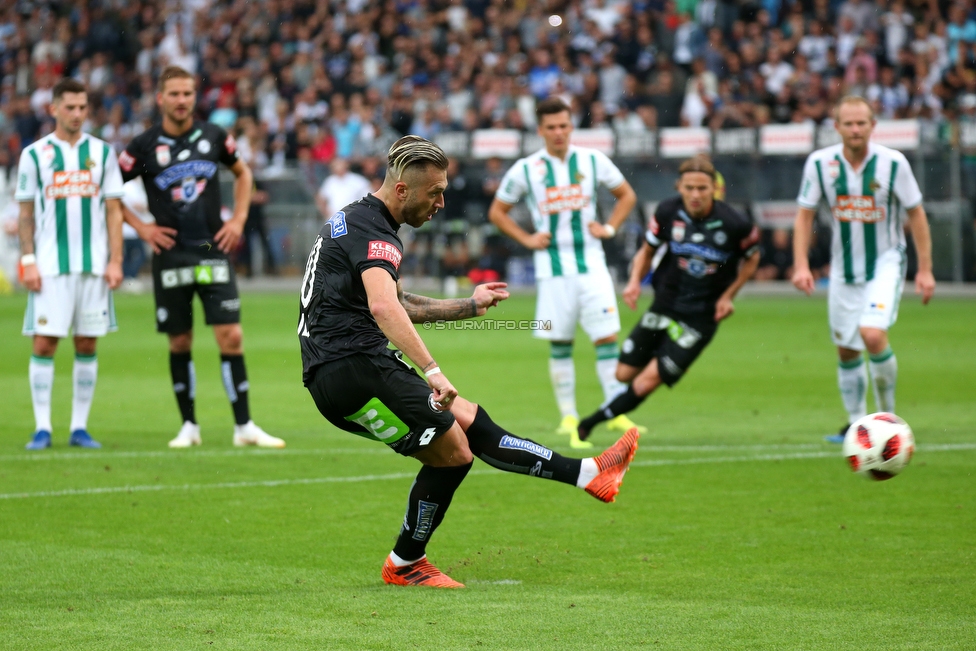 Sturm Graz - Rapid Wien
Oesterreichische Fussball Bundesliga, 6. Runde, SK Sturm Graz - SK Rapid Wien, Stadion Liebenau Graz, 02.09.2018. 

Foto zeigt Peter Zulj (Sturm)
Schlüsselwörter: elfmeter tor