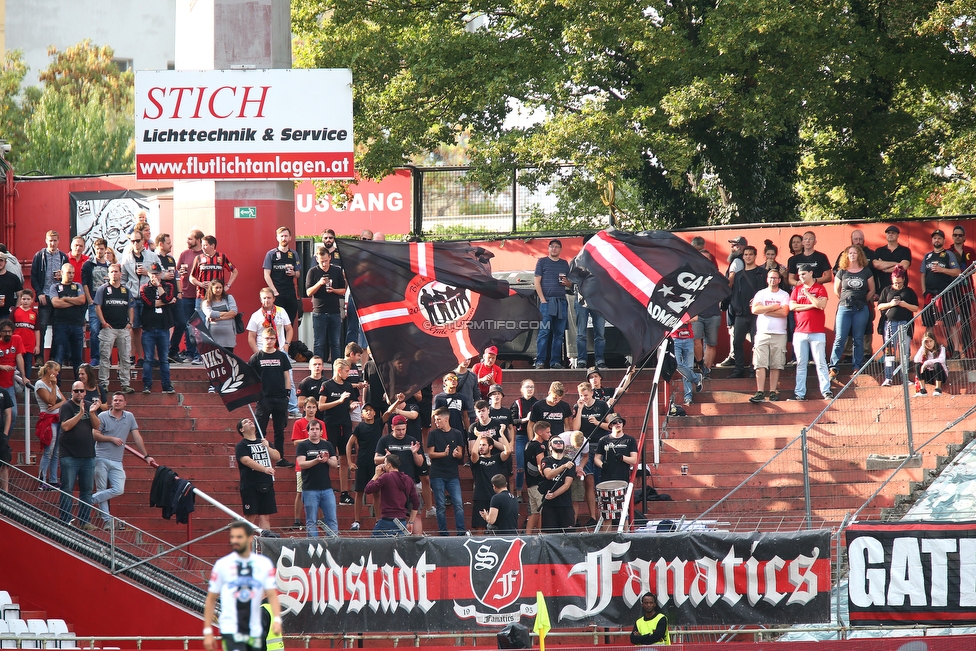 Admira Wacker - Sturm Graz
Oesterreichische Fussball Bundesliga, 7. Runde, FC Admira Wacker Moedling - SK Sturm Graz, Stadion Suedstadt Maria Enzersdorf, 15.09.2018. 

Foto zeigt Fans der Admira
