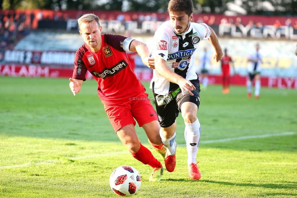 Admira Wacker - Sturm Graz
Oesterreichische Fussball Bundesliga, 7. Runde, FC Admira Wacker Moedling - SK Sturm Graz, Stadion Suedstadt Maria Enzersdorf, 15.09.2018. 

Foto zeigt Otar Kiteishvili (Sturm)
