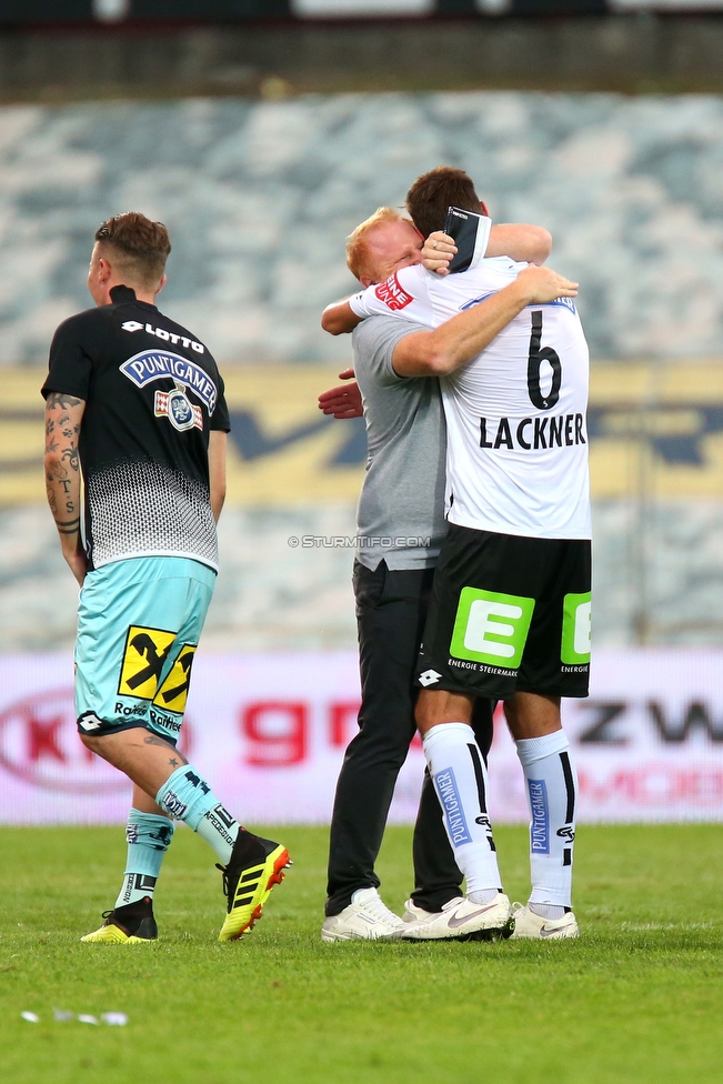 Admira Wacker - Sturm Graz
Oesterreichische Fussball Bundesliga, 7. Runde, FC Admira Wacker Moedling - SK Sturm Graz, Stadion Suedstadt Maria Enzersdorf, 15.09.2018. 

Foto zeigt Heiko Vogel (Cheftrainer Sturm) und Markus Lackner (Sturm)
