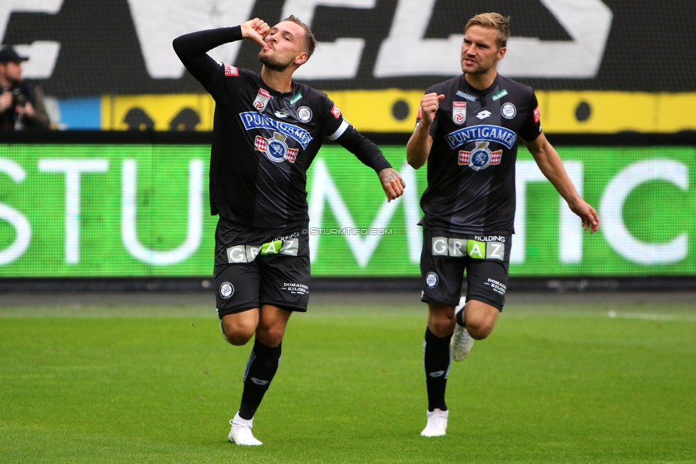 Sturm Graz - Mattersburg
Oesterreichische Fussball Bundesliga, 8. Runde, SK Sturm Graz - SV Mattersburg, Stadion Liebenau Graz, 22.09.2018. 

Foto zeigt Lukas Spendlhofer (Sturm) und Lukas Grozurek (Sturm)
