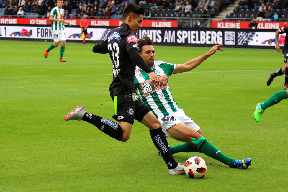 Sturm Graz - Mattersburg
Oesterreichische Fussball Bundesliga, 8. Runde, SK Sturm Graz - SV Mattersburg, Stadion Liebenau Graz, 22.09.2018. 

Foto zeigt Raphael Obermair (Sturm)
