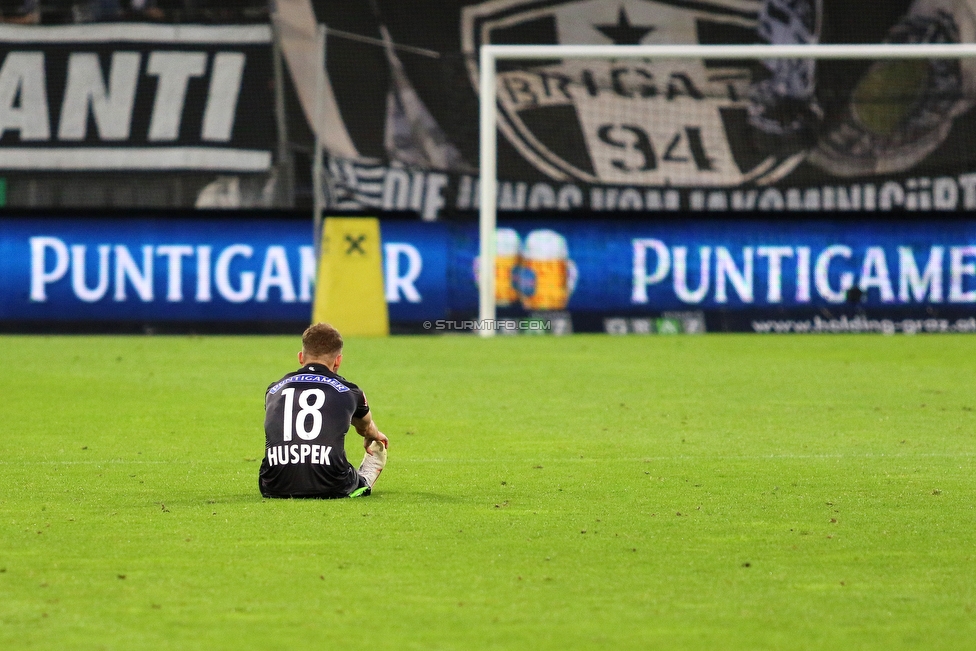 Sturm Graz - Mattersburg
Oesterreichische Fussball Bundesliga, 8. Runde, SK Sturm Graz - SV Mattersburg, Stadion Liebenau Graz, 22.09.2018. 

Foto zeigt Philipp Huspek (Sturm)
Schlüsselwörter: enttaeuschung