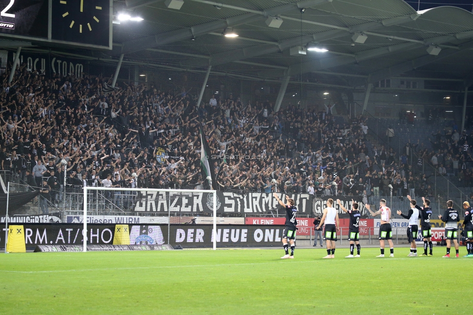 Sturm Graz - Salzburg
Oesterreichische Fussball Bundesliga, 10. Runde, SK Sturm Graz - FC RB Salzburg, Stadion Liebenau Graz, 07.10.2018. 

Foto zeigt Fans von Sturm und die Mannschaft von Sturm
