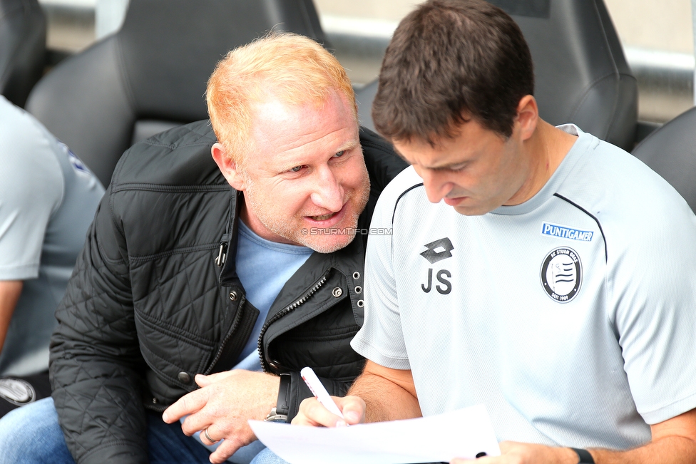 Sturm Graz - Salzburg
Oesterreichische Fussball Bundesliga, 10. Runde, SK Sturm Graz - FC RB Salzburg, Stadion Liebenau Graz, 07.10.2018. 

Foto zeigt Heiko Vogel (Cheftrainer Sturm) und Joachim Standfest (Co-Trainer Sturm)
