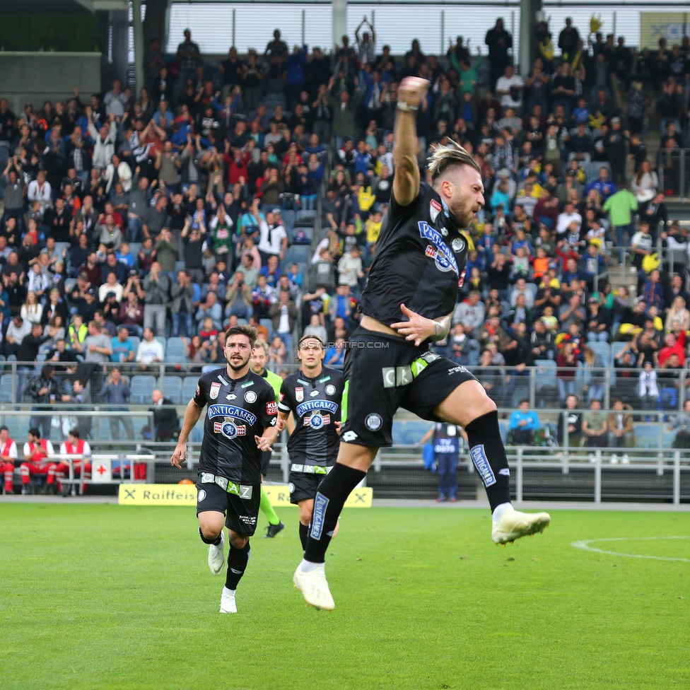 Sturm Graz - Salzburg
Oesterreichische Fussball Bundesliga, 10. Runde, SK Sturm Graz - FC RB Salzburg, Stadion Liebenau Graz, 07.10.2018. 

Foto zeigt Peter Zulj (Sturm)
Schlüsselwörter: torjubel