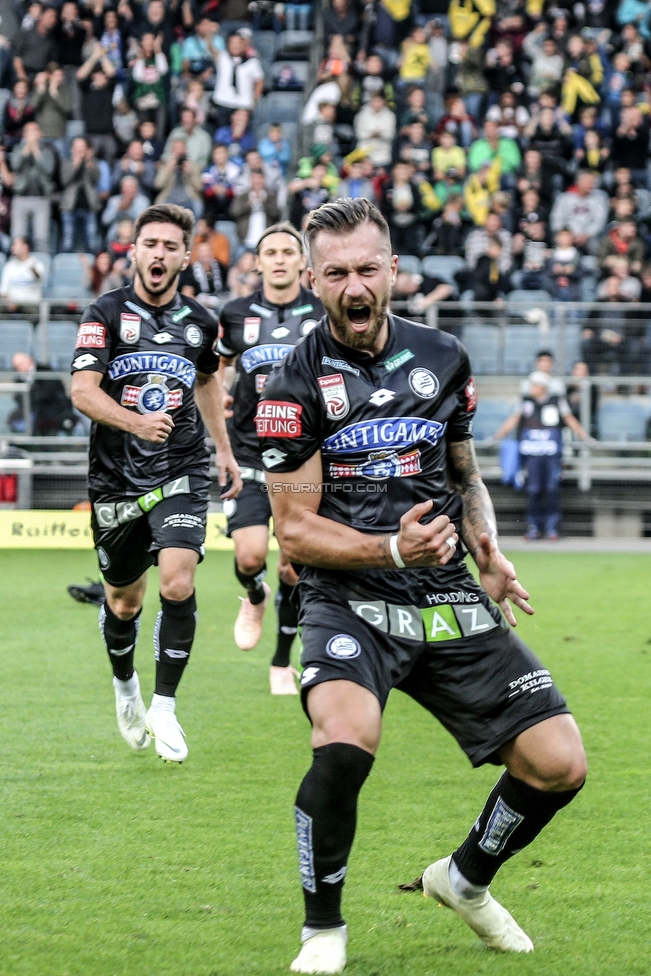 Sturm Graz - Salzburg
Oesterreichische Fussball Bundesliga, 10. Runde, SK Sturm Graz - FC RB Salzburg, Stadion Liebenau Graz, 07.10.2018. 

Foto zeigt Peter Zulj (Sturm)
Schlüsselwörter: torjubel