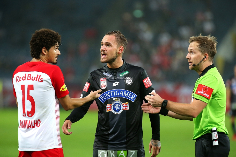 Sturm Graz - Salzburg
Oesterreichische Fussball Bundesliga, 10. Runde, SK Sturm Graz - FC RB Salzburg, Stadion Liebenau Graz, 07.10.2018. 

Foto zeigt Andre Ramalho (Salzburg) und Lukas Spendlhofer (Sturm)
