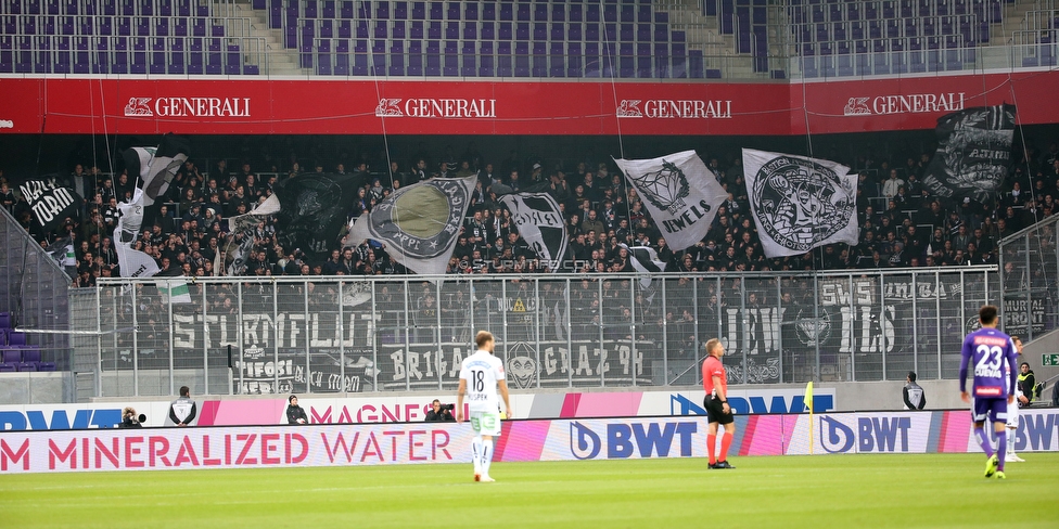 Austria Wien - Sturm Graz
Oesterreichische Fussball Bundesliga, 11. Runde, FK Austria Wien - SK Sturm Graz, Franz Horr Stadion Wien, 21.10.2018. 

Foto zeigt Fans von Sturm
