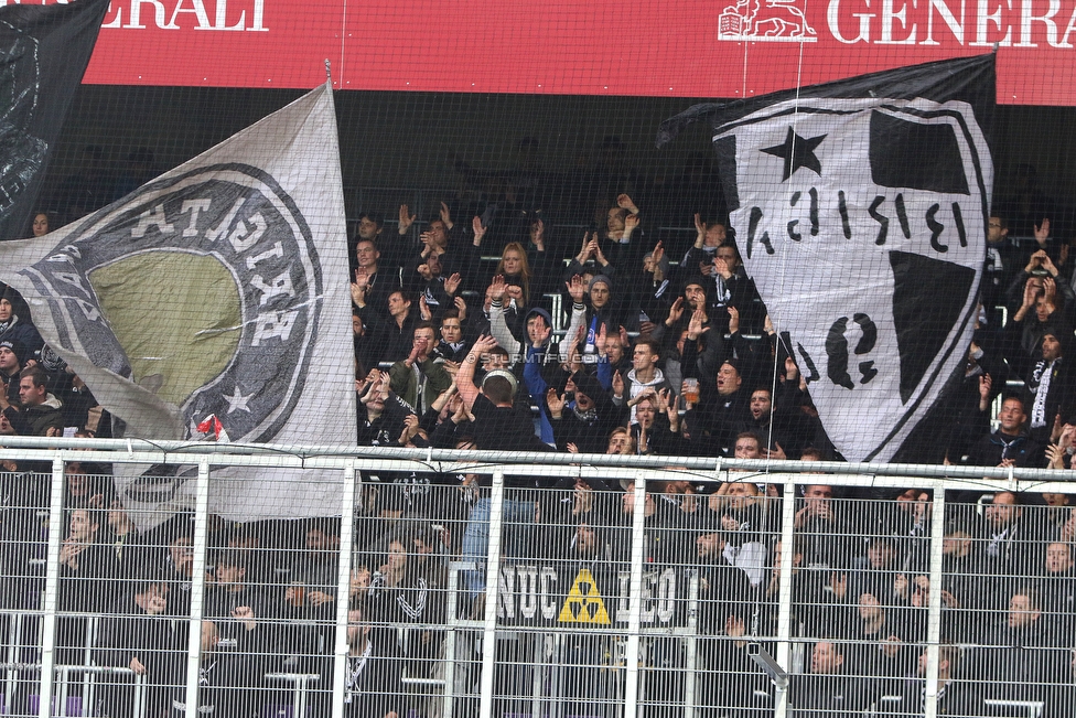 Austria Wien - Sturm Graz
Oesterreichische Fussball Bundesliga, 11. Runde, FK Austria Wien - SK Sturm Graz, Franz Horr Stadion Wien, 21.10.2018. 

Foto zeigt Fans von Sturm
