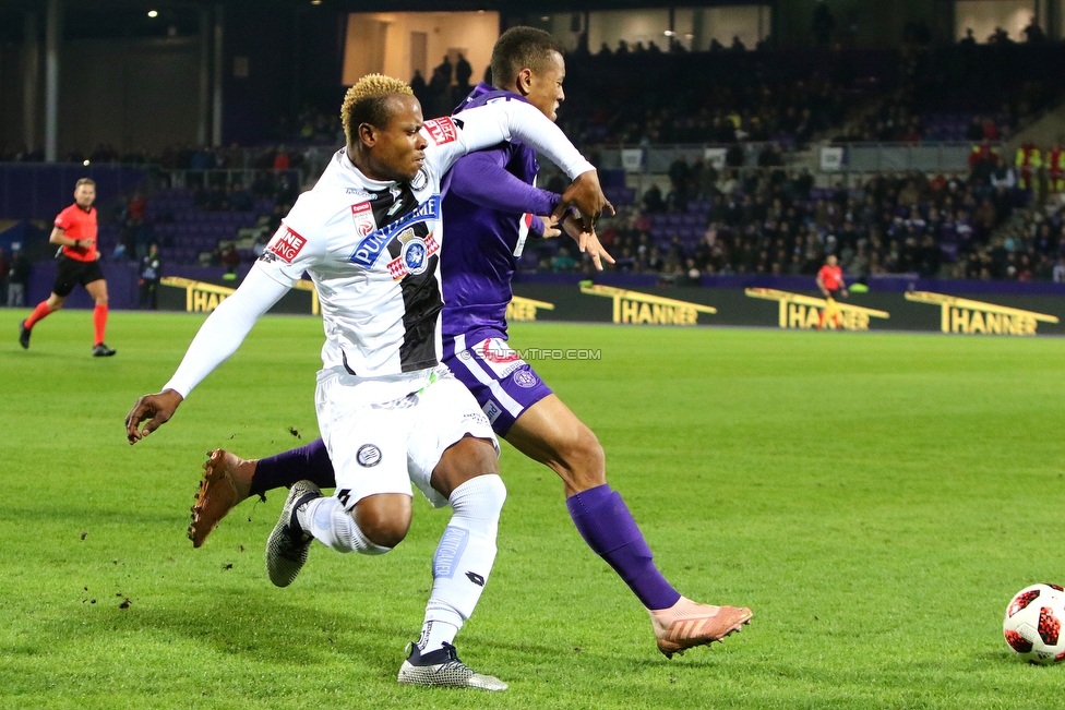 Austria Wien - Sturm Graz
Oesterreichische Fussball Bundesliga, 11. Runde, FK Austria Wien - SK Sturm Graz, Franz Horr Stadion Wien, 21.10.2018. 

Foto zeigt Emeka Friday Eze (Sturm)
